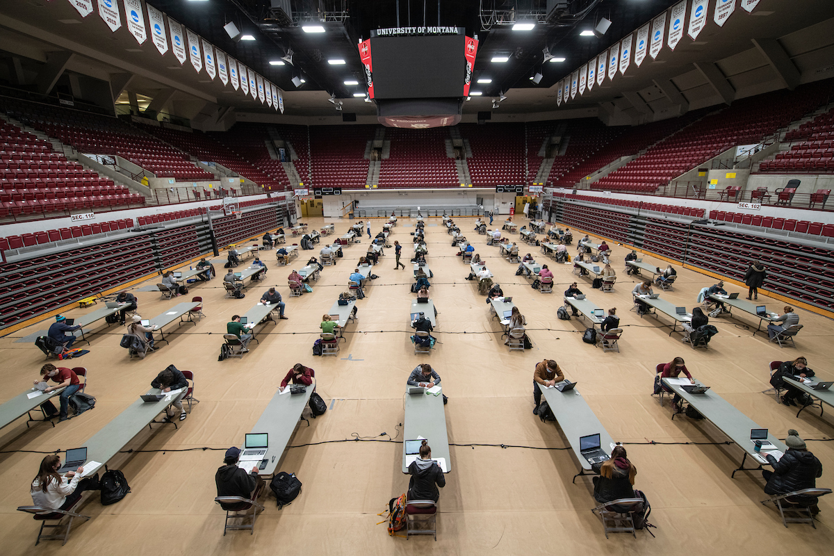 Photo of students taking a CHEM final