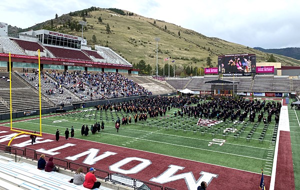 Photo of commencement in Washington Grizzly Stadium