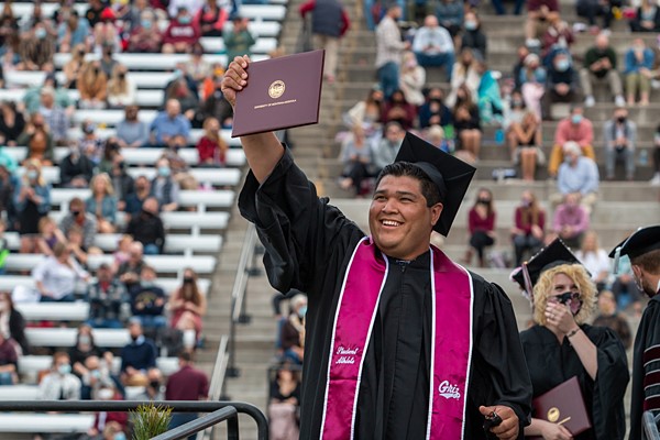 Photo of UM graduate in stadium