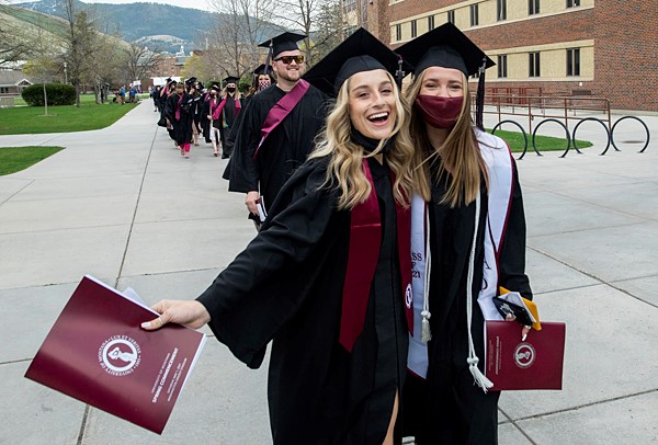 Photo of UM graduates in procession