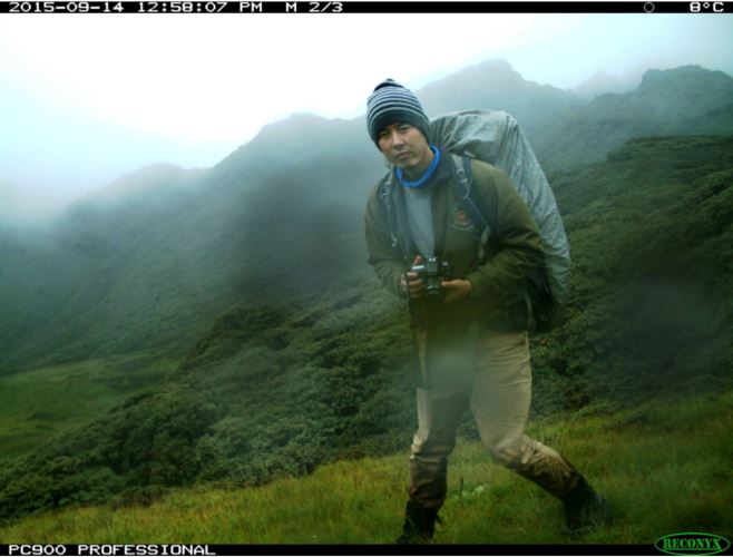 Photo of a man that was captured on the camera trap