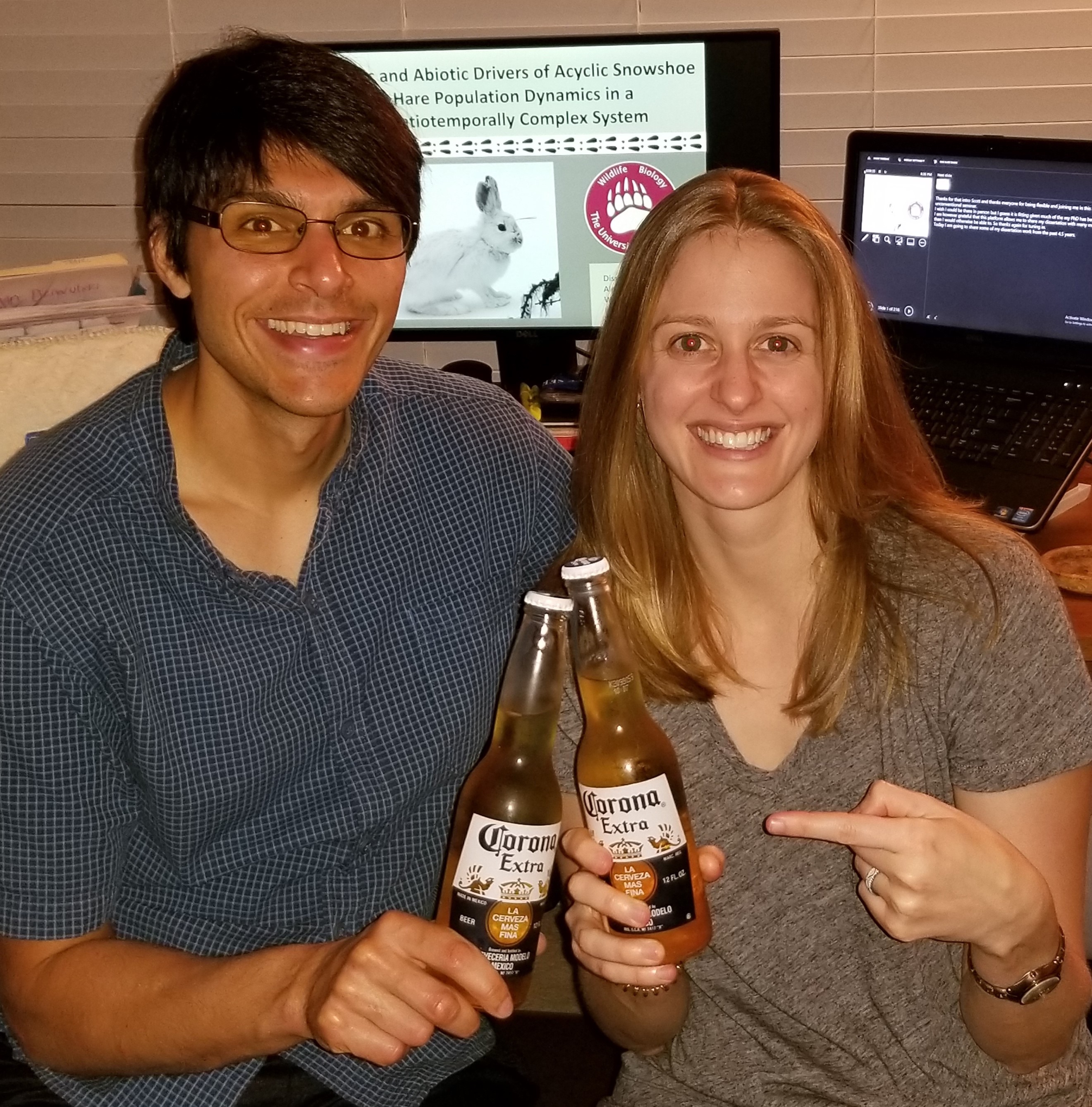 Alex and his fiancée Kara celebrating no revisions with the better Corona