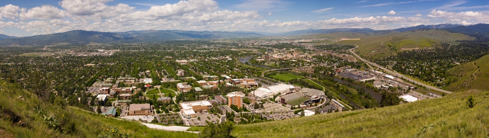 UM Campus and Missoula seen from the top of Mt Sentinel