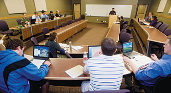 Students use the new Class of 1966 classroom.