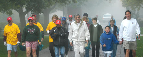 President Dennison and other walkers