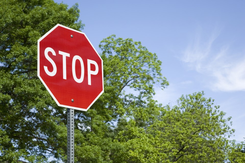 Photograph of a stop sign