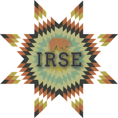 Logo featuring a bear silhouette and the acronym "IRSE" in a colorful geometric starburst design.