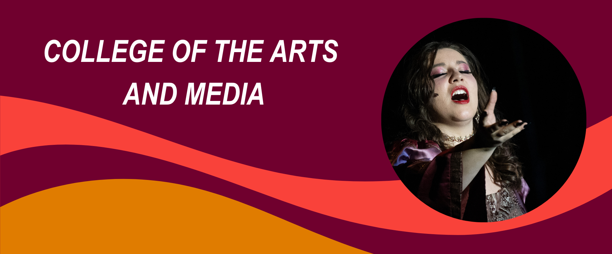 College of the Arts and Media Logo with Singer