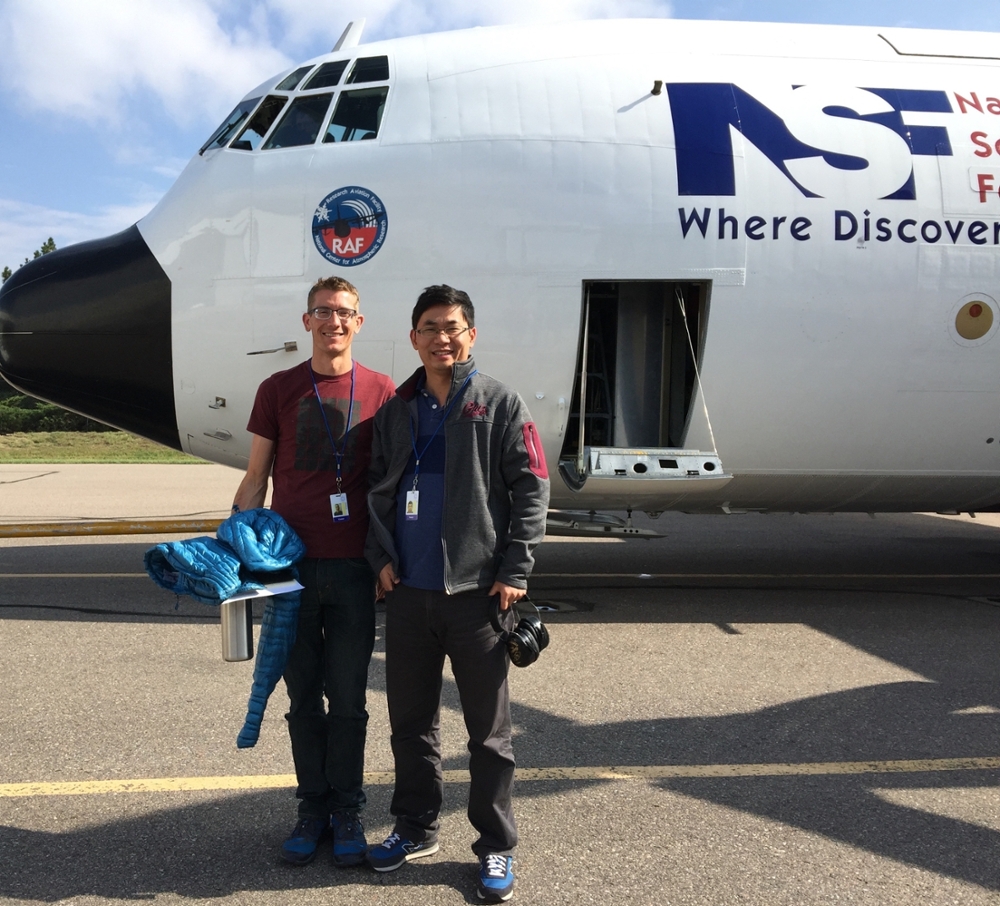 Permar and Hu in front of C130 during WE-CAN test flights