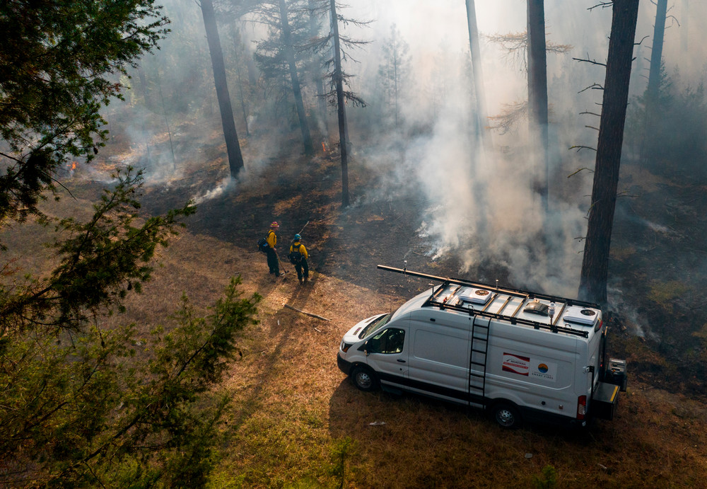 Mobile lab samping prescribed burn in 2024