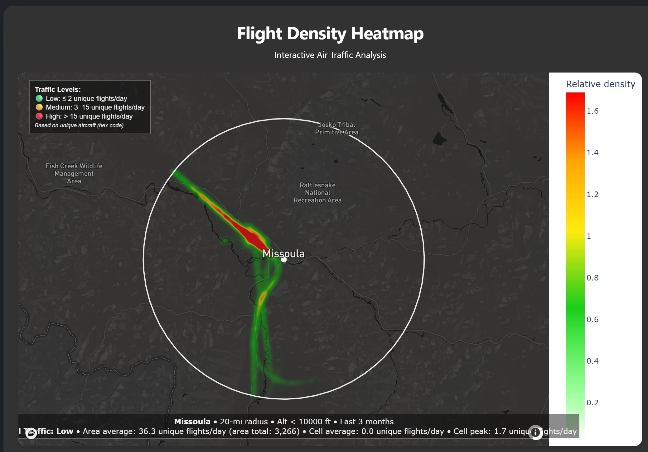 flight density heatmap