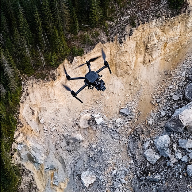 drone capturing scale and impact of landslide
