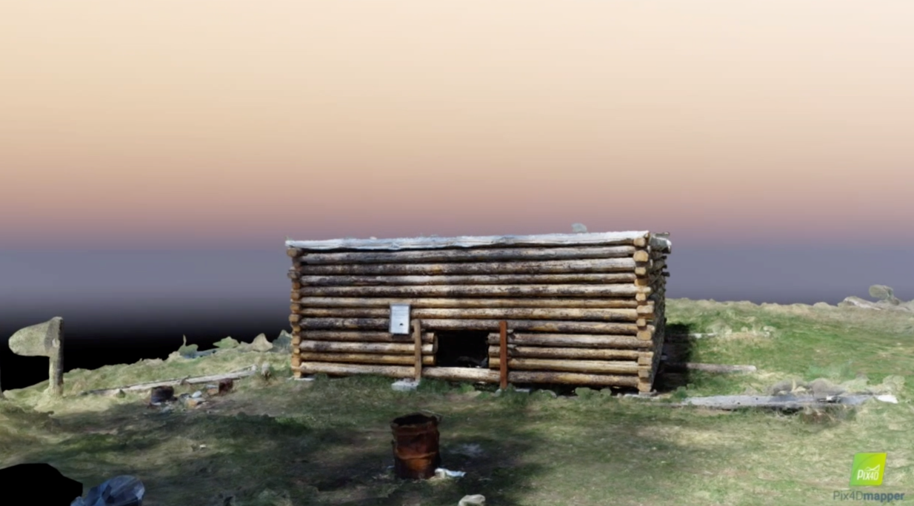 3D model of historic barn, processed and edited in Pix4D photogrammetry software