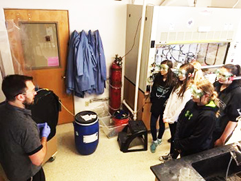 Nick giving a demonstration for students