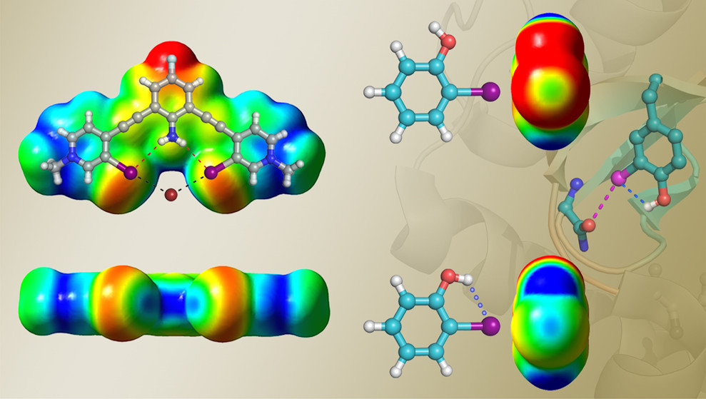 Cartoon Representation of hydrogen bond enhanced halogen bond