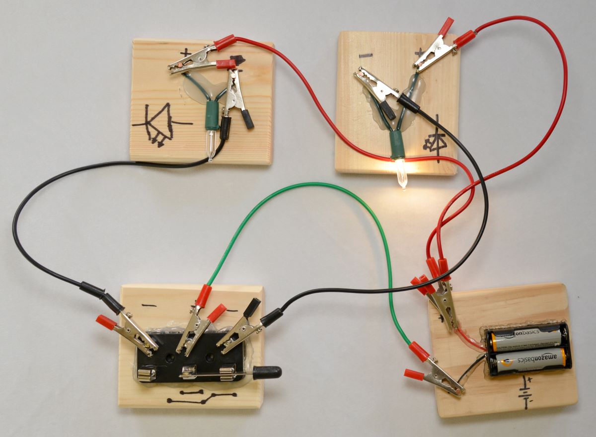 Circuit blocks connected by wires