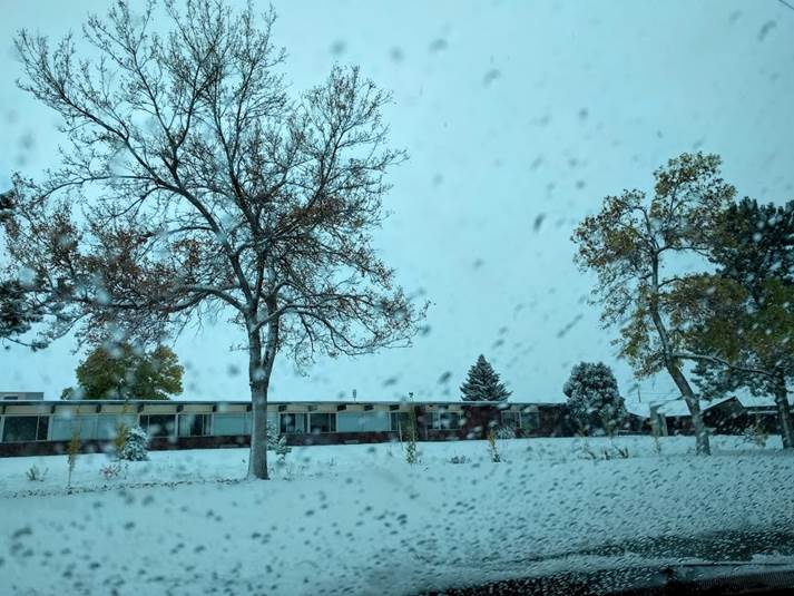 Snow covering a windshield Snow covering a windshield