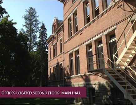 image of a building with the caption, "OFFICES LOCATED SECOND FLOOR,MAIN HALL"