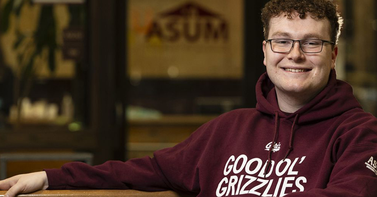 Liam Edwards, the business manager for the Associated Students of the University of Montana, will graduate May 9 with two business degrees. (UM photo by Tommy Martino)