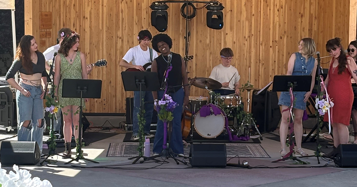 Musicians performing on the University of Montana College of Business Stage during the inaugural Lilith Fair Tribute Concert.