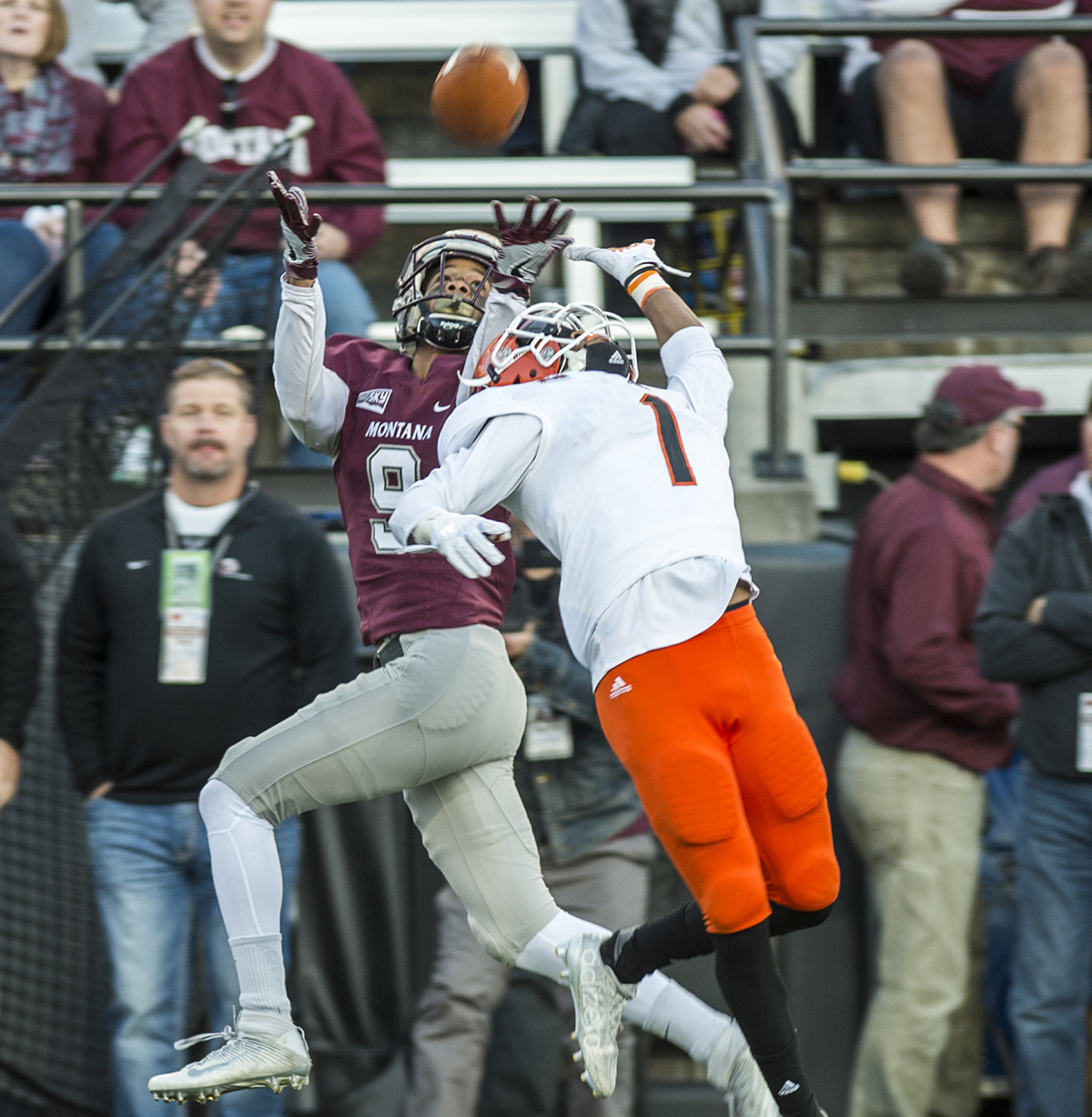 Football player catching a pass