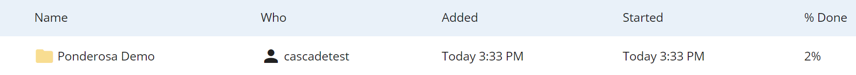 Screenshot of publish queue in Cascade