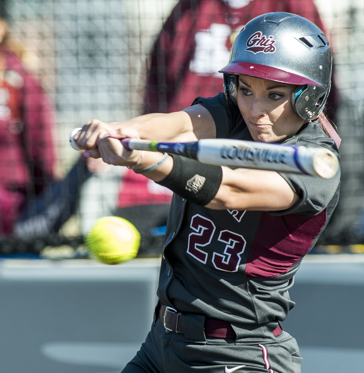 Softball player at bat