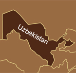 simple map outline of uzbekistan