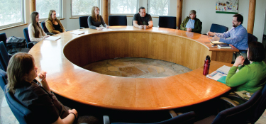 A meeting in Anderson Hall