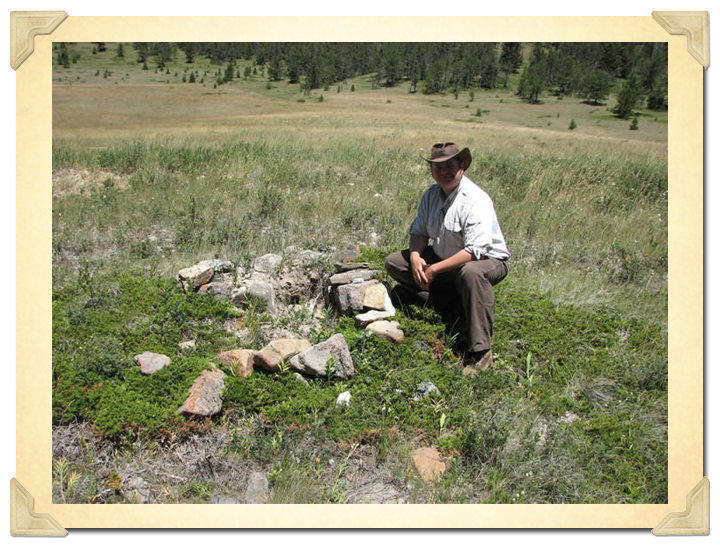 Collapsed rock hearth at Yogo Town
