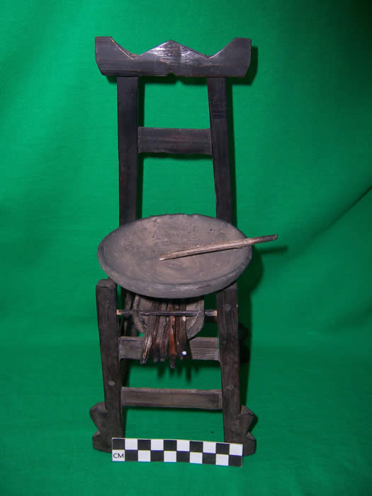 split bamboo rush wick oil lamp with oil dish
