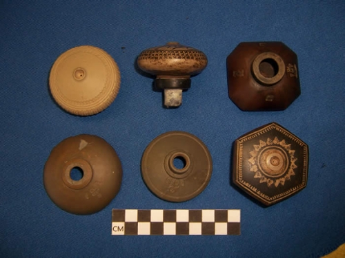 six ceramic pipe bowls