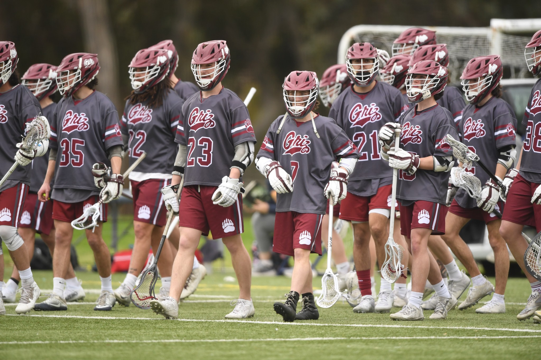 Lacrosse Team Taking Field
