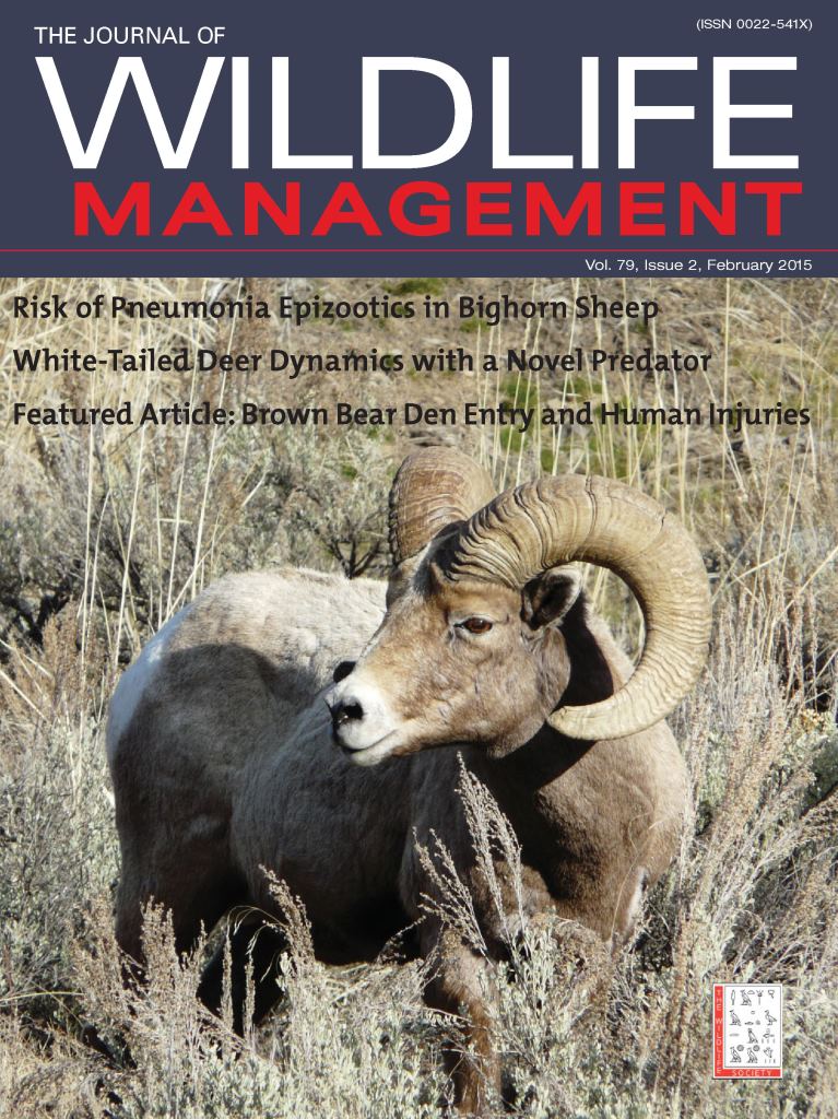 Cover of The Journal of Wildlife Management featuring a bighorn sheep in dry brush.