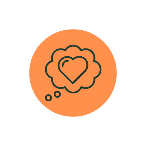 heart in a thought bubble