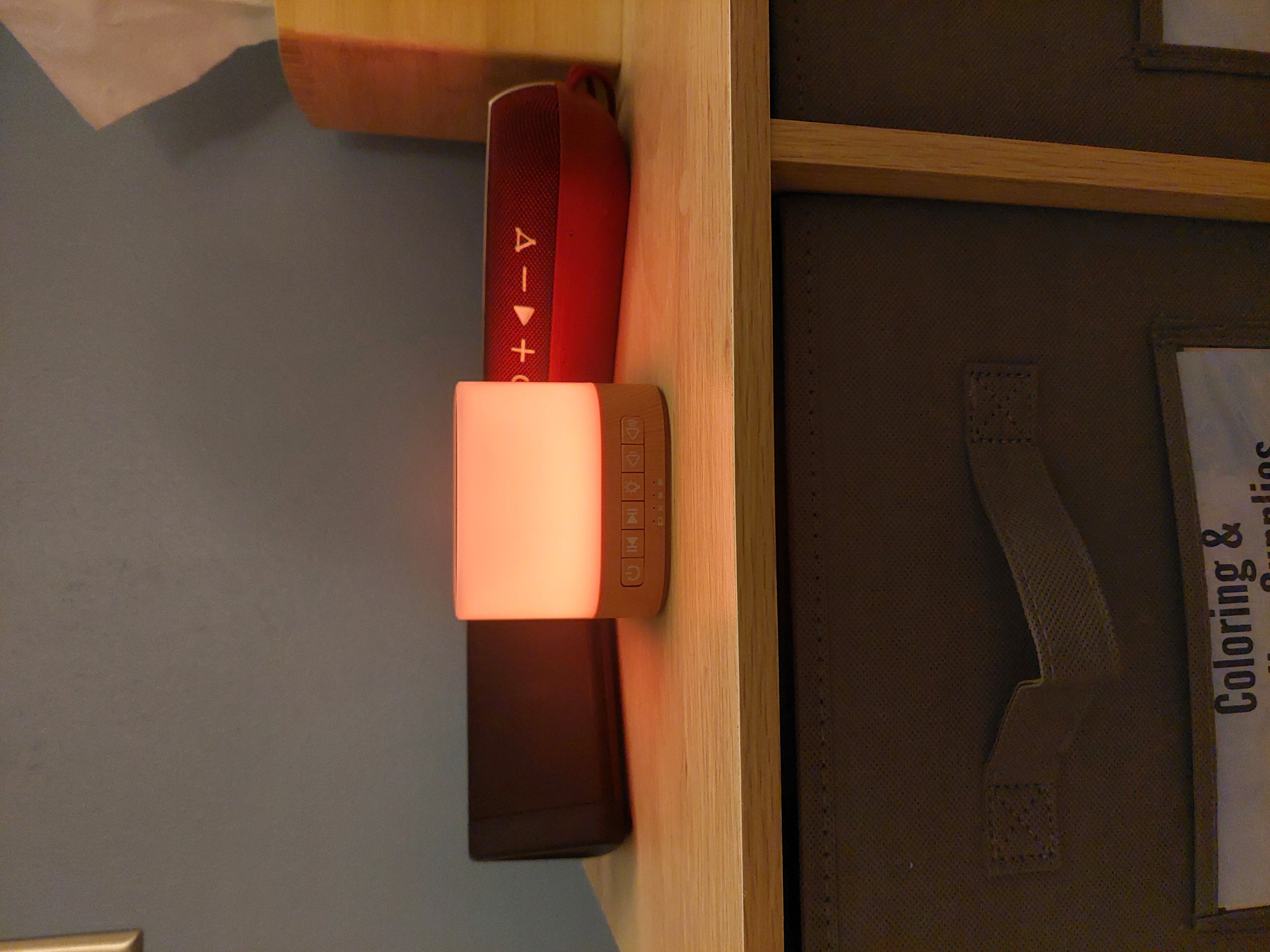 sound therapy machine on top of a shelf