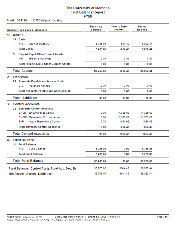 example of trial balance report