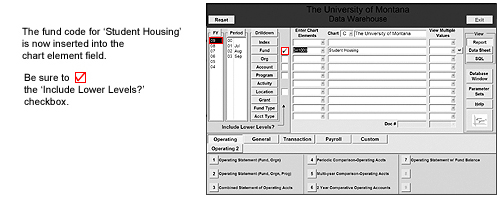 interface showing the fund code and highlighting check box that needs checked