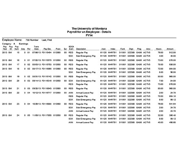 example of a payroll for an employee report