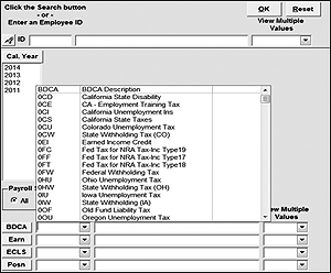bdca code listing popup