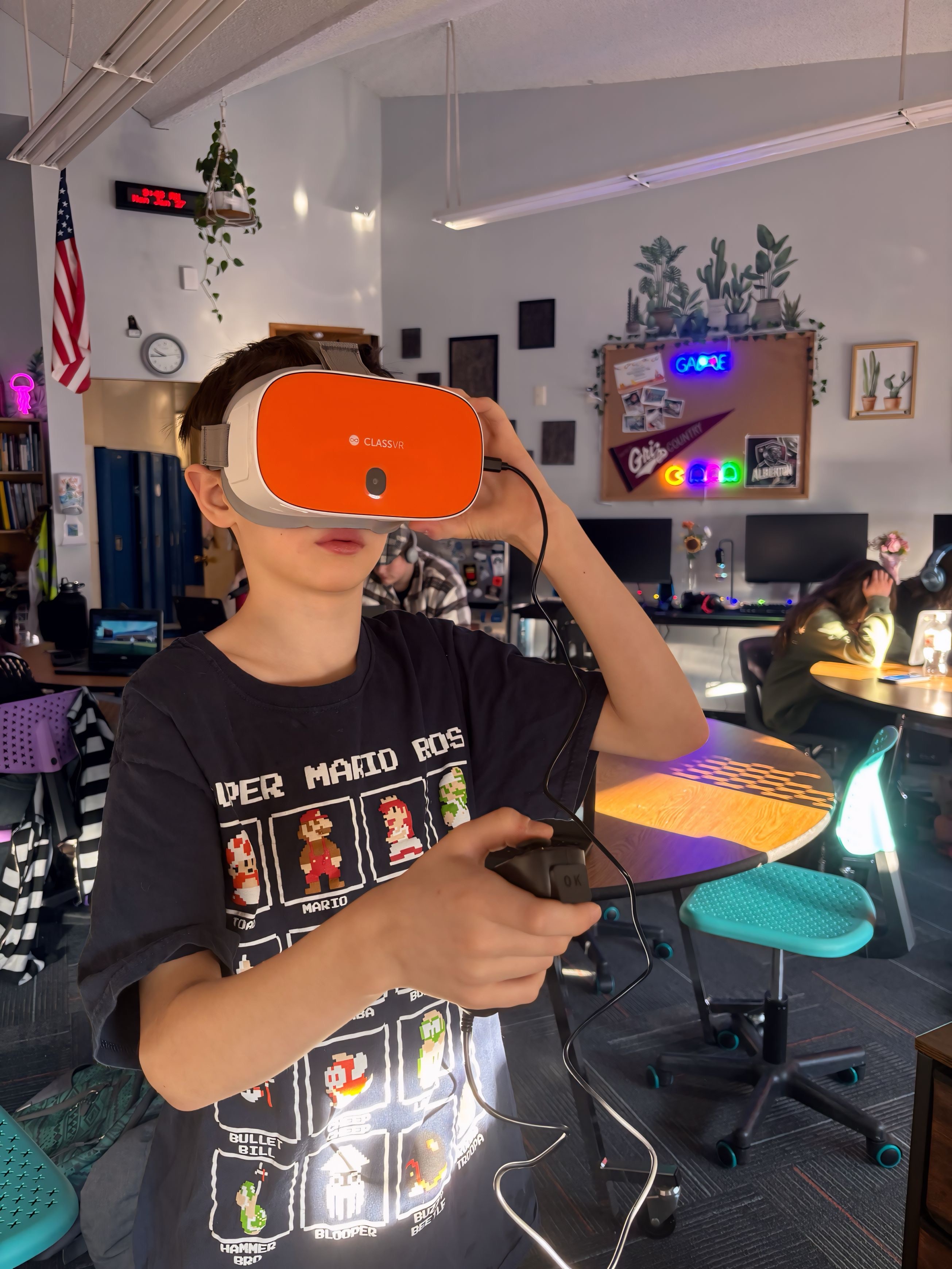 Alberton School student using VR headset.