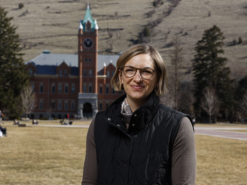Caitlin standing in front of Main Hall