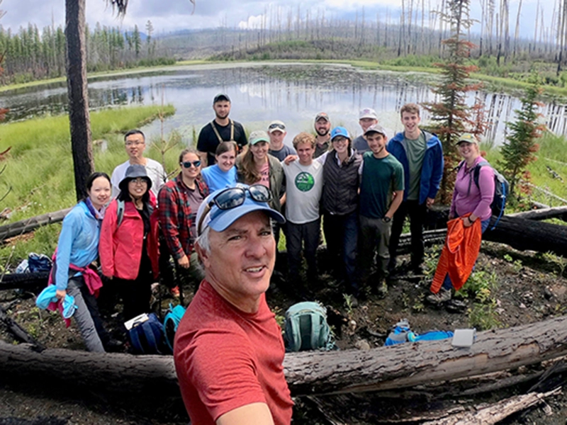 Jim Elser with students