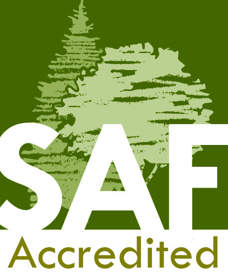 Logo - The Forestry degree is accredited by the Society of American Foresters