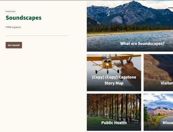 screenshot of the soundscape website 
