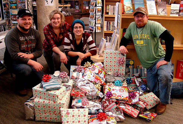 group photo with presents