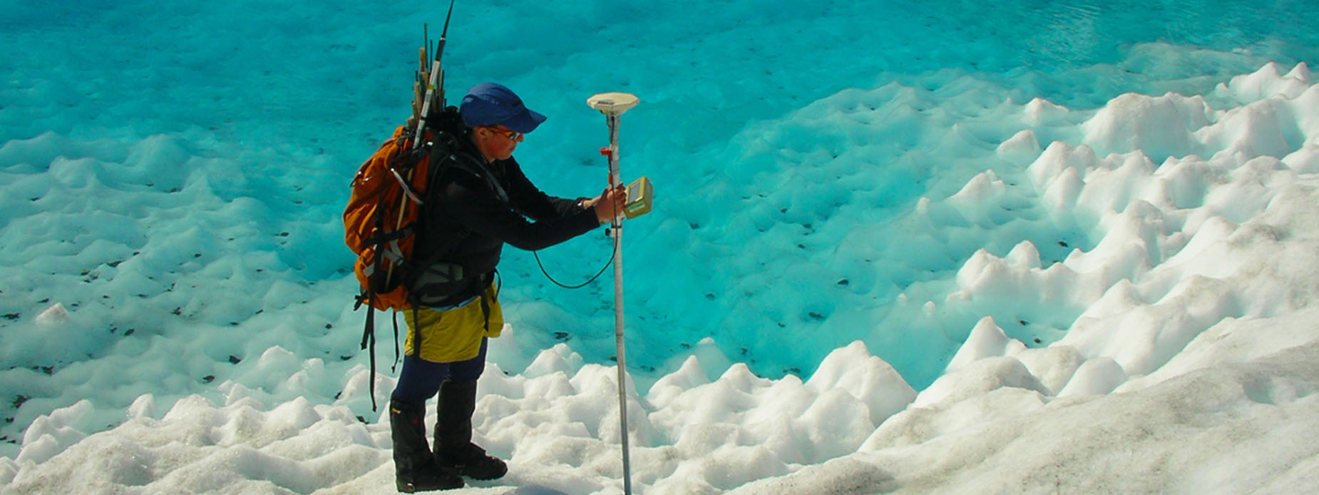 Student working the field