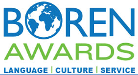 boren awards logo with o replaced by a image of the earth and the words language culture and service along the bottom