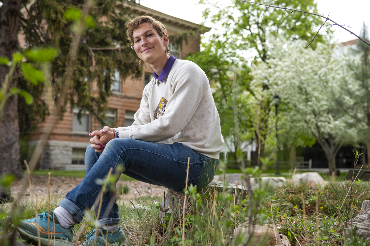 elani borhegyi sits outside