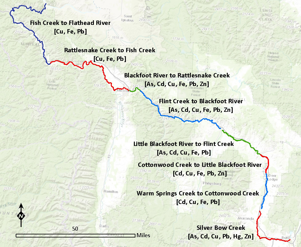Photo of a map of Clark Fork Impairments